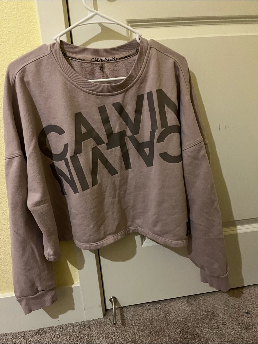 Calvin Klein Cropped Logo Sweatshirt - Mauve
